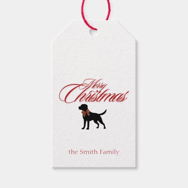 Merry Christmas Dog Classic Gift Tag (Front)