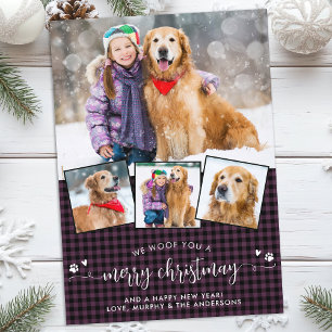 Merry Christmas Dog Lover Farmhouse Photo Collage Holiday Card