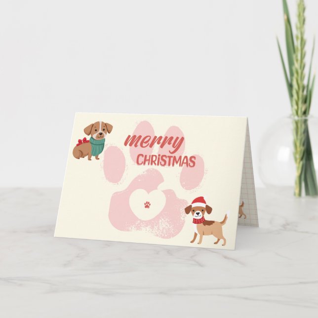 Merry Christmas Dog Lover – Personalized Thank You Card (Front)