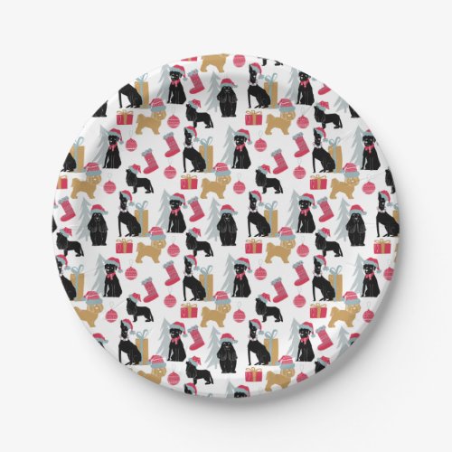 Merry Christmas Dog Pattern Paper Plates