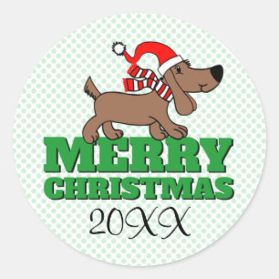 Merry Christmas Dog Sticker 3 inch (sheet of 6)