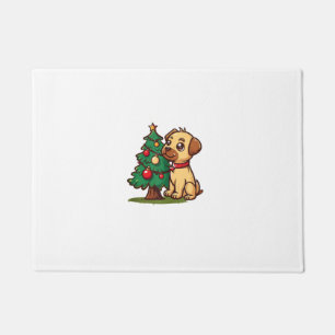 Merry Christmas Dog with nice Tree for Adults and Doormat