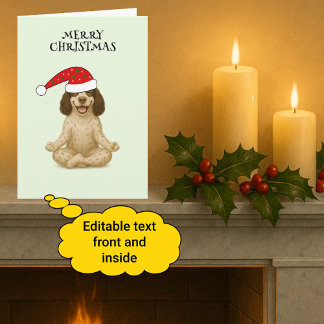 Merry Christmas dog yoga pose Holiday Card