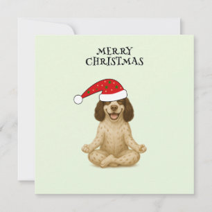 Merry Christmas dog yoga pose Holiday Card