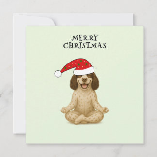 Merry Christmas dog yoga pose Holiday Card