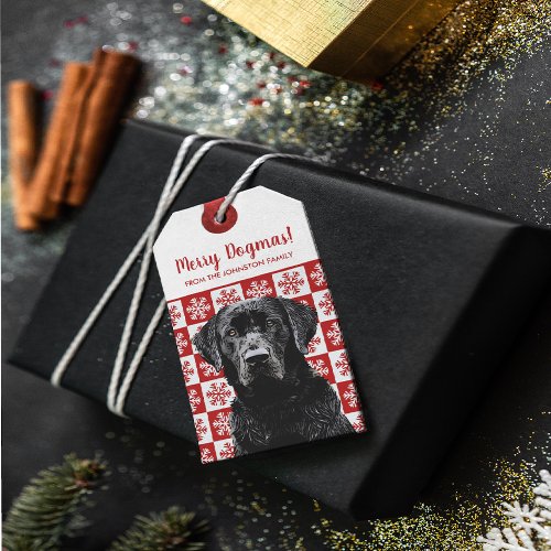 Merry Christmas Dogmas Dog Black Lab Labrador  Gift Tags