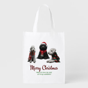 Merry Christmas Dogs Grocery Bag