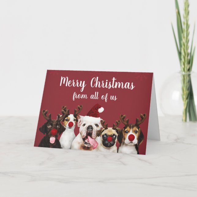 Merry Christmas Dogs Holiday Card (Front)