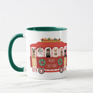 Merry Christmas Dogs Holiday Trolly Mug