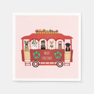 Merry Christmas Dogs Holiday Trolly Napkins