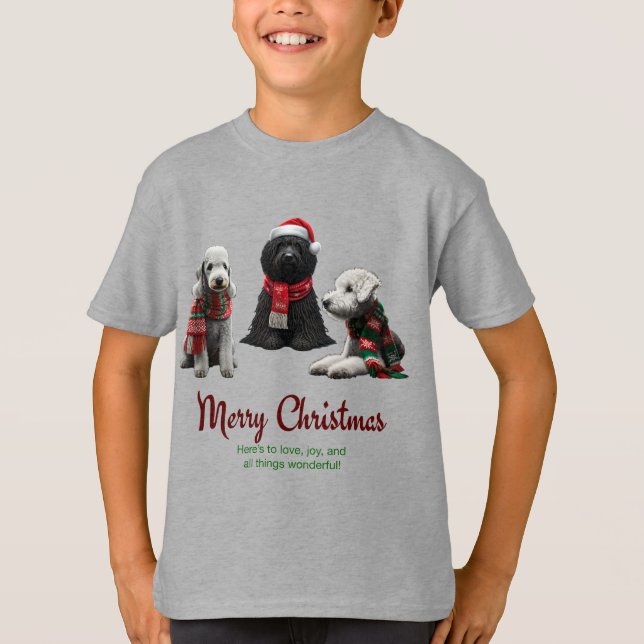 Merry Christmas Dogs T-Shirt (Front)