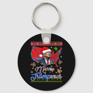 Merry Christmas Donald Trump Santa Family Xmas  Keychain