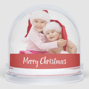 Merry Christmas Double Photo Snow Globe