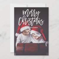 MERRY CHRISTMAS Double-Sided Photo Christmas Holiday Card
