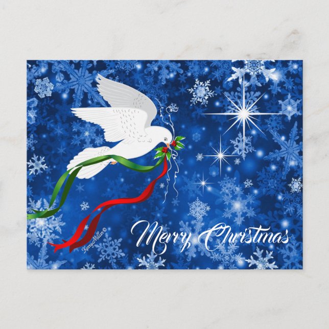 Merry Christmas Dove Postcard (Front)