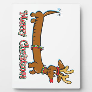 Merry Christmas Doxie Plaque