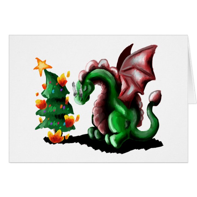 Merry Christmas Dragon Cards (Front Horizontal)