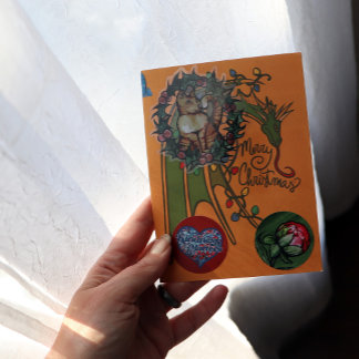 Merry Christmas Dragon Geek Holidays Holiday Postcard