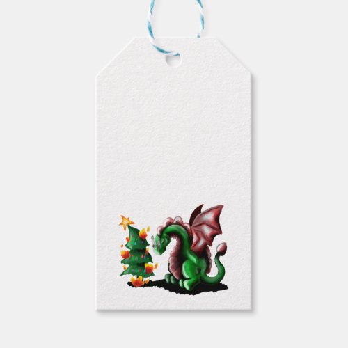 Merry Christmas Dragon Gift Tags