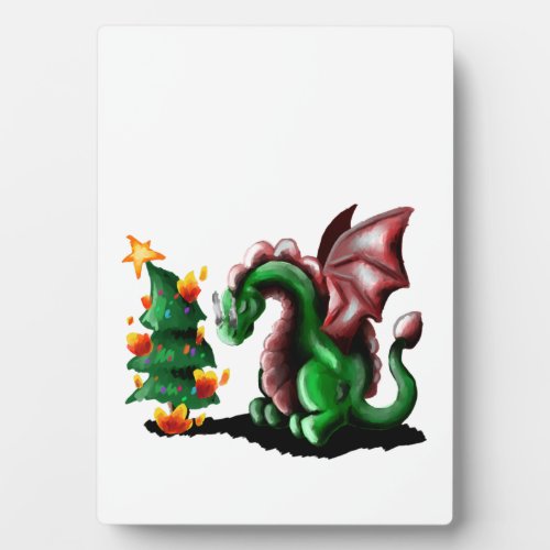 Merry Christmas Dragon Plaque