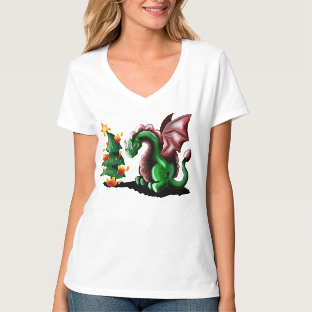 Merry Christmas Dragon T-Shirt (Front)