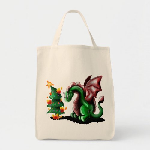 Merry Christmas Dragon Tote Bag