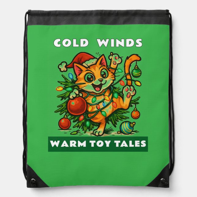 Merry Christmas Drawstring Bag (Front)