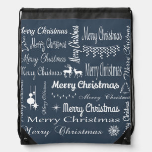 Merry Christmas Drawstring Bag