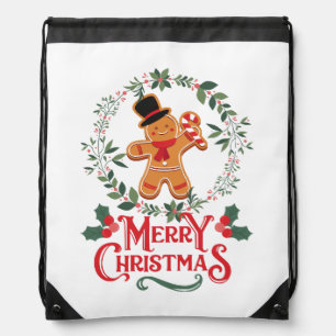 Merry Christmas Drawstring Bag