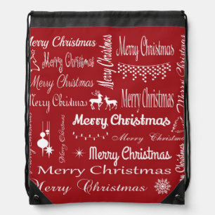 Merry Christmas Drawstring Bag