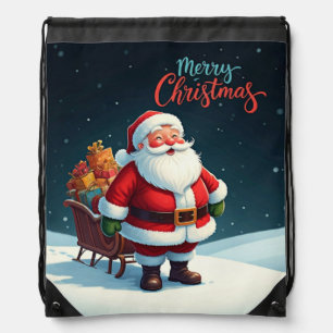 Merry Christmas Drawstring Bag