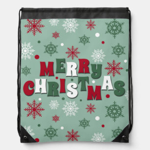 Merry Christmas Drawstring Bag