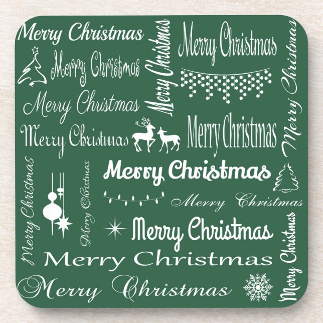 Merry Christmas Drink Coaster (Front)
