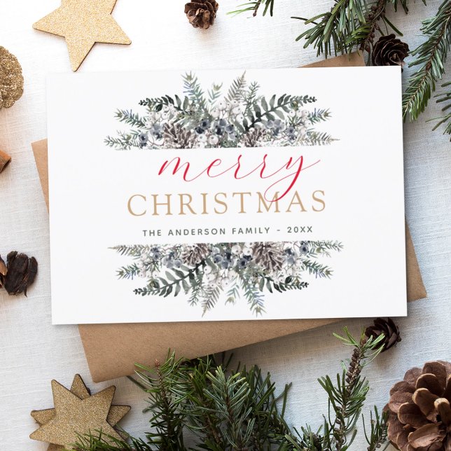 Merry Christmas Dusty Blue Greenery Holiday (Creator Uploaded)