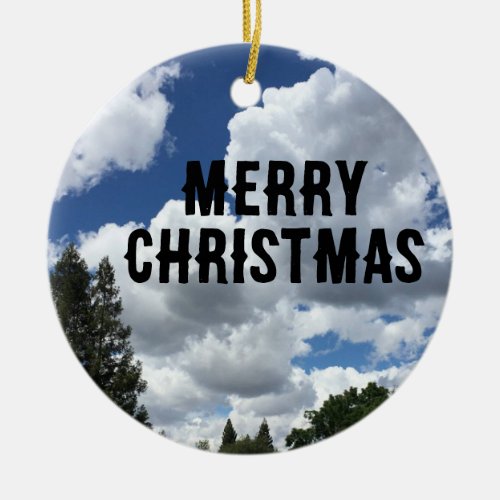 Merry Christmas edit text  Ceramic Ornament