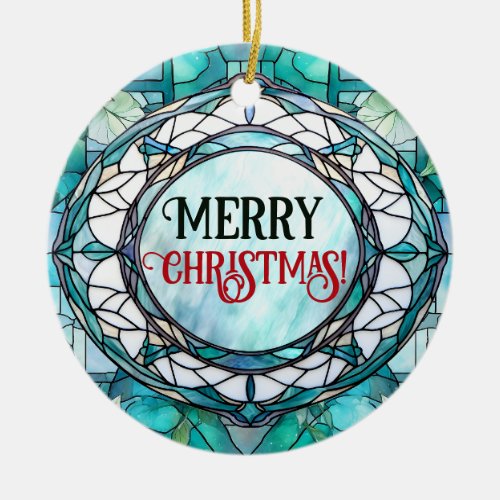 Merry Christmas Editable Slogan Ceramic Ornament