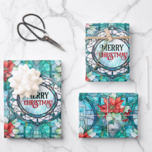 "Merry Christmas!" Editable Slogan Wrapping Paper Sheets