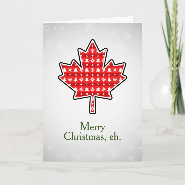 Merry Christmas Eh Canadian Holiday Greeting Card (Front)
