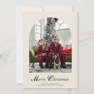Merry Christmas Elegant Arch Photo Holiday Card