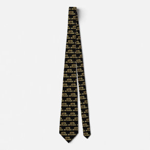 Merry Christmas Elegant Black Gold Star Typography Tie