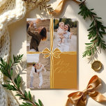 Merry Christmas Elegant Bow Present Photo Collage Foil Holiday Card<br><div class="desc">Celebrate the joy of the holiday season with our "Merry Christmas Elegant Bow Present Photo Collage Christmas Foil Card." This card is the perfect blend of elegance and whimsy, designed to showcase your cherished memories in a delightful and festive manner. The design prominently features our sophisticated Christmas Bow and Ribbon...</div>