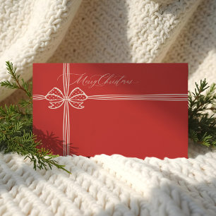 Merry Christmas Elegant Bow & Ribbon Present Red Envelope