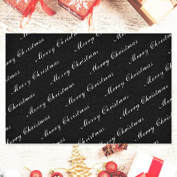 Merry Christmas Elegant Calligraphy Custom Text Tissue Paper