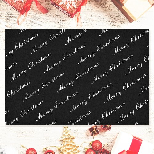 Merry Christmas Elegant Calligraphy Custom Text Tissue Paper