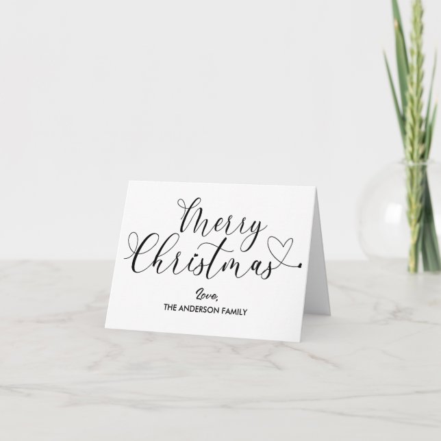 Merry Christmas Elegant Calligraphy Script Holiday (Front)