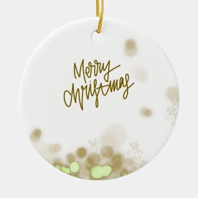 Merry Christmas - Elegant Ceramic Ornament (Front)