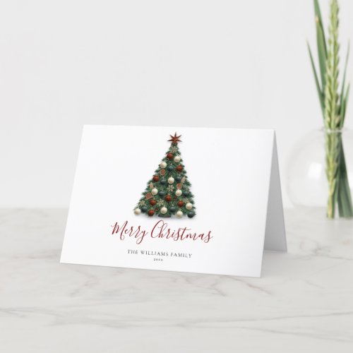 Merry Christmas Elegant Christmas Tree Holiday Card