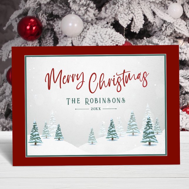 Merry Christmas Elegant Country Winter Art Scene  Holiday Card (Available in high quality print or digital download for quick text messaging, email or self print.)