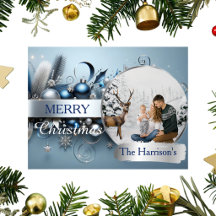 Merry Christmas Elegant Family Photo Holiday