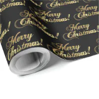 Merry Christmas Elegant Faux Gold Foil Script Wrapping Paper